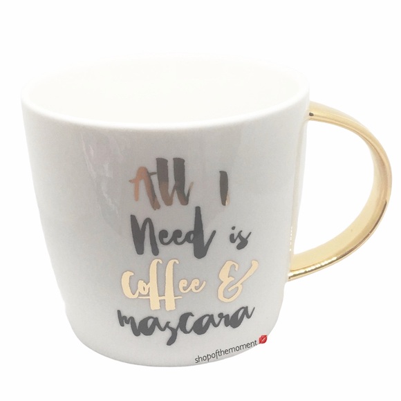 new Posh All I Need is Coffee  + Mascara Mug ✶ with Black + Gold Foil Graphics ✶ - Picture 4 of 11